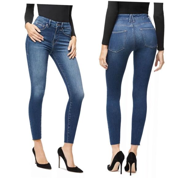 Good American Good Waist High Rise Cropped Skinny Jeans 4/27 - Picture 1 of 12